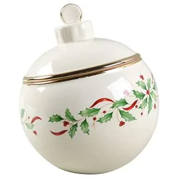 Elegant Lenox Holiday Ornament Cookie Jar - Perfect for Cookies and Decor
