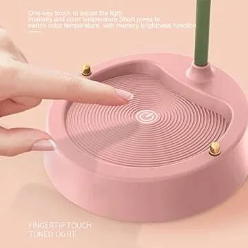 Flower LED Desk Lamp Cordless Table Light Adjustable Gooseneck Dimmable Touch Rechargeable Battery Student Bedroom Room Lighting Table Light House Decor (Pink)
