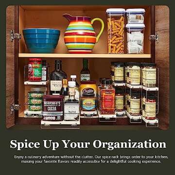 Vertical Spice Narrow Pullout Storage Rack for Kitchen Organization