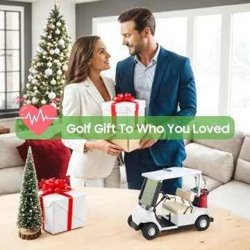 10L0L Mini Golf Cart Alarm Clock LCD Display Calendar Golf Gifts for Men Fans Golfers Superior Race Souvenir Novelty(White)