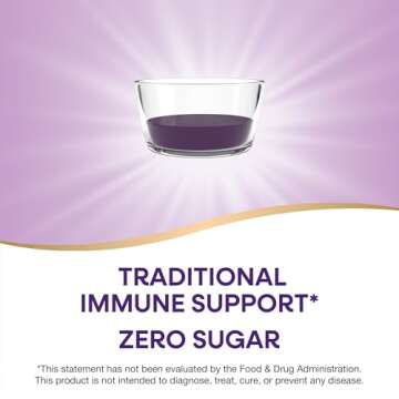 Nature’s Way Sambucus Zero Sugar Traditional Immune Syrup, Highly Concentrated Black Elderberry Extract, Traditional Immune Support*, Sugar-Free, Berry Flavored, 8 Fl Oz (Packaging May Vary)