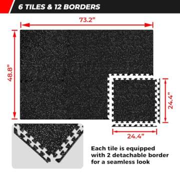 RITFIT 1/2" Puzzle Exercise Mats - High Density Gym Tiles for Heavy Home Workouts