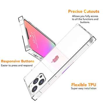 ANHONG Clear Square Case for iPhone 13 Pro Max 2021