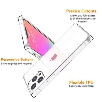 ANHONG Clear Square Case for iPhone 13 Pro Max 2021