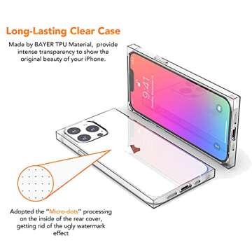 ANHONG Clear Square Case for iPhone 13 Pro Max 2021