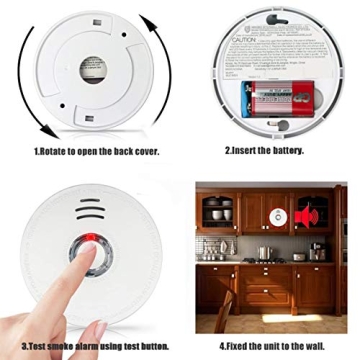 UL Photoelectric Smoke Detectors 6-Pack 10-Year Lifespan