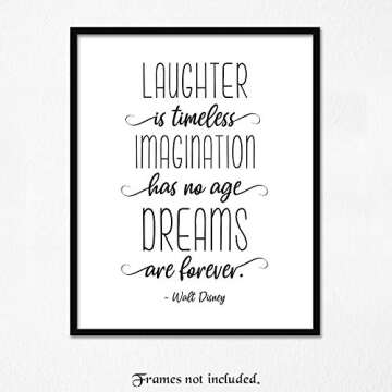 Simplistic Inspirational Walt Disney Quote Prints, 1 (8x10) Unframed Photos, Wall Art Decor Gift for...