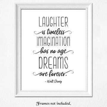Simplistic Inspirational Walt Disney Quote Prints, 1 (8x10) Unframed Photos, Wall Art Decor Gift for Home Office Work Garage Studio School Gym College Student Teens Teacher Coach Friend Literary Fans