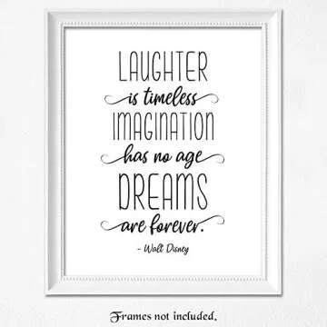 Simplistic Inspirational Walt Disney Quote Prints, 1 (8x10) Unframed Photos, Wall Art Decor Gift for Home Office Work Garage Studio School Gym College Student Teens Teacher Coach Friend Literary Fans