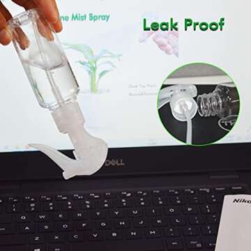 KwoKmarK Small Spray Bottles, Hair Spray Bottle 3.5oz/100ml Clear Plastic Fine Mist Travel Size Mini Empty Bottle Set Refillable Reusable Liquid Container for Essential Oils Water Squirt (4 Pack)