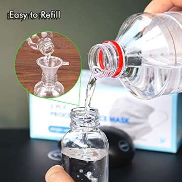 KwoKmarK Small Spray Bottles, Hair Spray Bottle 3.5oz/100ml Clear Plastic Fine Mist Travel Size Mini Empty Bottle Set Refillable Reusable Liquid Container for Essential Oils Water Squirt (4 Pack)