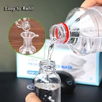 KwoKmarK Small Spray Bottles, Hair Spray Bottle 3.5oz/100ml Clear Plastic Fine Mist Travel Size Mini Empty Bottle Set Refillable Reusable Liquid Container for Essential Oils Water Squirt (4 Pack)