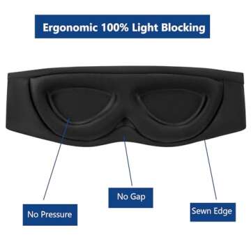 ALASKA BEAR Stylish Sleep Eye Mask for All Sleeping Positions, 0 Eye Pressure, 3D Contoured Cups, 10...