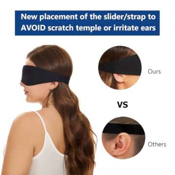 ALASKA BEAR Stylish Sleep Eye Mask for All Sleeping Positions, 0 Eye Pressure, 3D Contoured Cups, 100% Blackout Cover, Cool Soft Concave Padding, Machine Washable