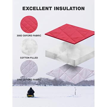 Top DEERFAMY Ice Fishing Shelter, 3-4 Person Insulated Tent