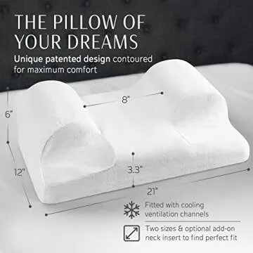 YourFacePillow- Back Sleeper Beauty Pillow, Cervical Neck Pillow, Patented Contour Memory Foam Pillow, Ergonomic Neck, Back and Shoulder Support. Back Sleeping Reduces Pressure on Skin - Large