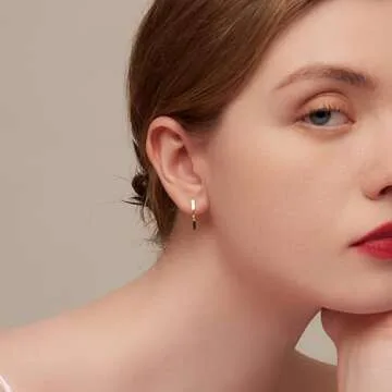 Cute BISAER 925 Sterling Silver Hypoallergenic Hoop Earrings