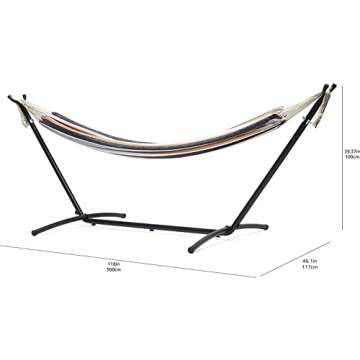 Amazon Basics Double Hammock with Heavy Duty Stand & Carrying Case