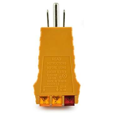 Bastex Socket Tester with GFCI check. Receptacle Tester for Standard AC Outlets. Includes 7 Visual Indications and Wiring Legend. Automatic Electric Circuit Polarity Voltage Detector Breaker Finder