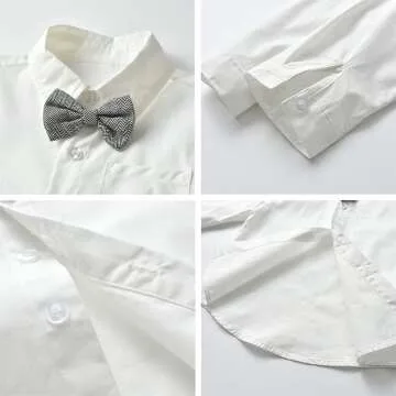 Baby Boys Dress Shirt with Bowtie & Suspenders