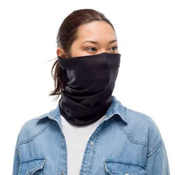 BUFF Original EcoStretch Neck Gaiter, UPF 50 Sun Protection, Breathable, Versatile, Quick Dry, Solid Colors, Adult Size