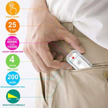 BIGLIGHT Amber Book Reading Light, LED Clip on Book Lights, Reading Lights for Books in Bed, Small Book Light for Kids, USB Rechargeable, 2 Brightness Adjustable for Eye Protection, White