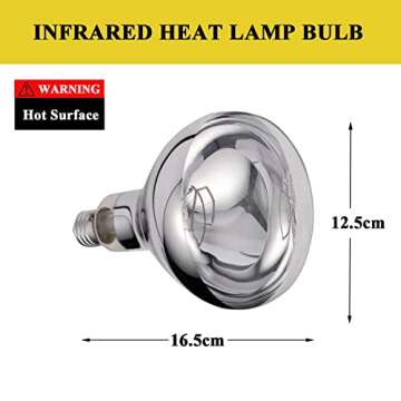 KOUDA Single Bulb Food Heat Lamp Restaurant Food Warmer Light Portable Heating Lamps (Single Arm) Silver