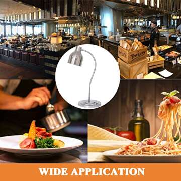 KOUDA Single Bulb Food Heat Lamp Restaurant Food Warmer Light Portable Heating Lamps (Single Arm) Silver