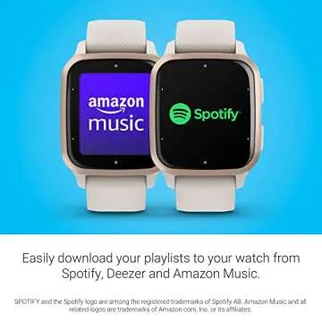 Garmin Venu® Sq 2 - Music Edition, GPS Smartwatch, All-Day Health Monitoring, Long-Lasting Battery Life, AMOLED Display, Peach Gold and Ivory (Renewed)