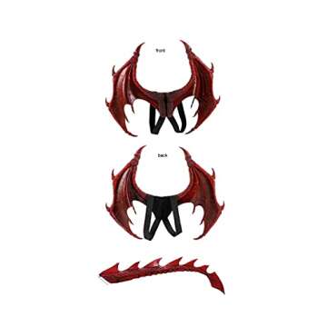 Himine Dragon Wings Props Cosplay Wing With Tail (Red)