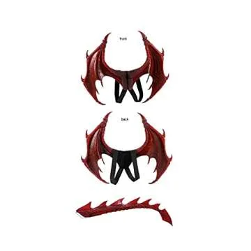 Himine Dragon Wings Props Cosplay Wing With Tail (Red)