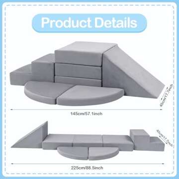 Tykacna 5pcs Foam Climbing Blocks for Toddlers, Safe Indoor Soft Play Toys