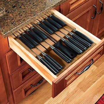 NIUXX Bamboo In-Drawer Knife Block Set for 16 Knives