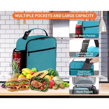 ZM-YOUTOO Lunch Box for Men - Reusable Lunch Bag Men Adult Women- Insulated Small LunchBox (Azure)