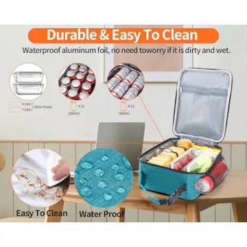 ZM-YOUTOO Lunch Box for Men - Reusable Lunch Bag Men Adult Women- Insulated Small LunchBox (Azure)