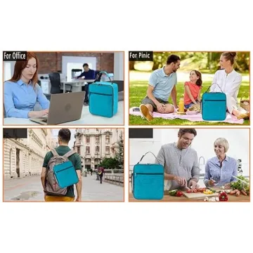 ZM-YOUTOO Lunch Box for Men - Reusable Lunch Bag Men Adult Women- Insulated Small LunchBox (Azure)