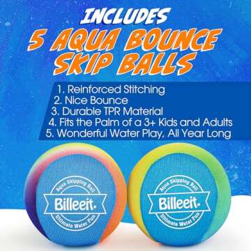 Billeeit Water Skipping Balls for Kids & Adults - Fun Aquatic Games