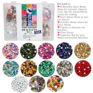 El Galeón Friendship Bracelet Kit DIY Albums Mix Beads for Bracelets Glass Alphabet Letter Beads El...