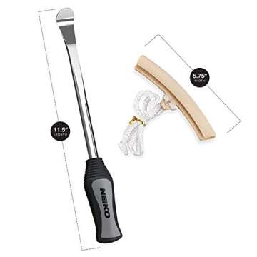 NEIKO 20600A Tire Spoon Levers, Repair Tool Kit, 11 1/2-Inch Hardened Steel Irons, 2 Rim Protectors, 5-Piece Tire Levers Set, Tire Changing Tool, Small Tire Tools