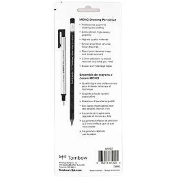 Tombow Mono Drawing Pencil Set with Eraser - 6-Pack
