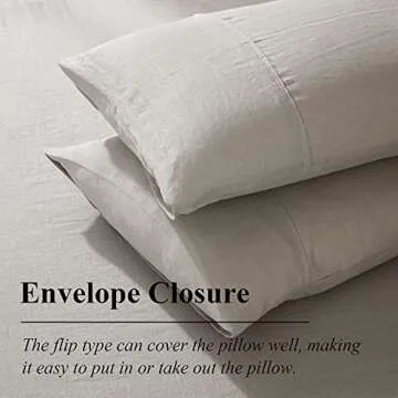 Ivellow 100% Linen Duvet Cover Set for Comfortable Sleep