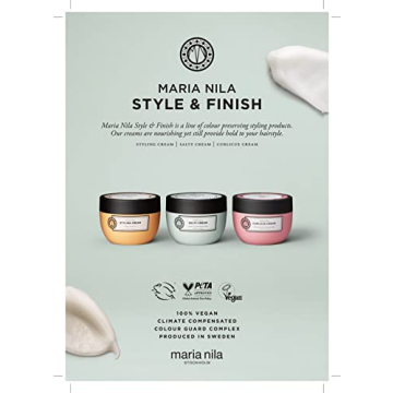Maria Nila Styling Cream, 3.4 Fl Oz, Hold 3/5, Adds Control & Subtle Shine to Hair, 100% Vegan & Sulfate/Paraben free