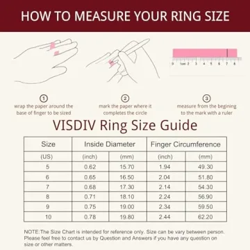 VISDIV 3CT Sterling Silver Engagement Ring for Women