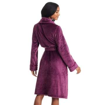 TAHARI Womens Corduroy Plush Robe - Corded Plush Bathrobe - Womens Robes Long