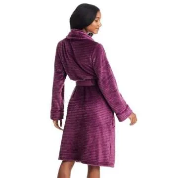 TAHARI Womens Corduroy Plush Robe - Corded Plush Bathrobe - Womens Robes Long