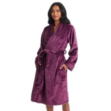 TAHARI Womens Corduroy Plush Robe - Corded Plush Bathrobe - Womens Robes Long