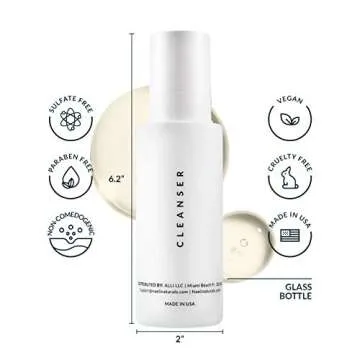 NAELI Gentle Face Cleanser - All Natural Anti Aging Vitamin C Face Wash for Sensitive & Dry Skin with Hyaluronic Acid & Antioxidants - Vegan & Cruelty Free, 4 oz