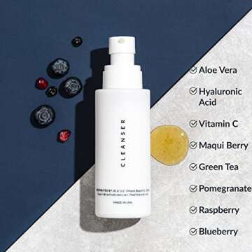 NAELI Gentle Face Cleanser - All Natural Anti Aging Vitamin C Face Wash for Sensitive & Dry Skin with Hyaluronic Acid & Antioxidants - Vegan & Cruelty Free, 4 oz