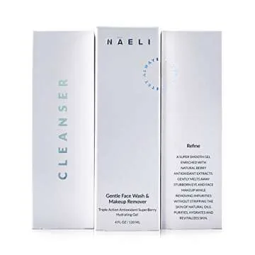 NAELI Gentle Face Cleanser - All Natural Anti Aging Vitamin C Face Wash for Sensitive & Dry Skin with Hyaluronic Acid & Antioxidants - Vegan & Cruelty Free, 4 oz