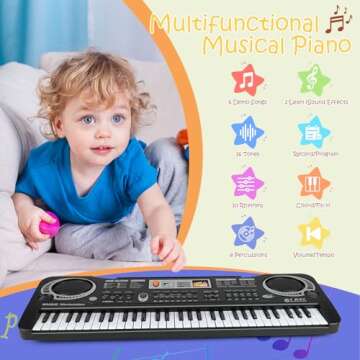 61 Key Piano Keyboard for Kids - Fun & Educational Music Keyboard with Microphone
